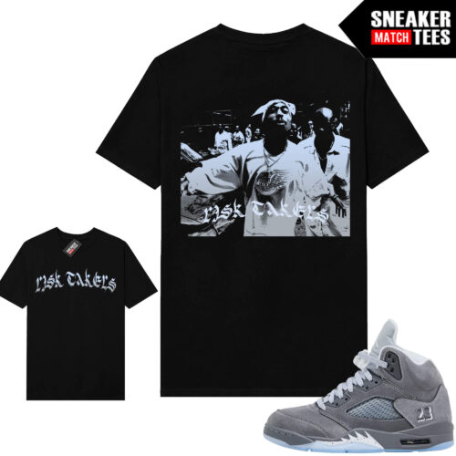 Wolf Grey 5s Sneaker Match Tees Black Ristakers PAC V2