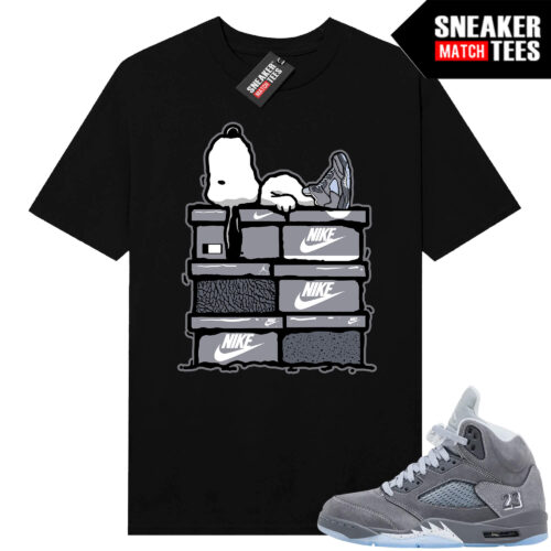 Wolf Grey 5s Sneaker Match Tees Black Sneakerhead Snoopy