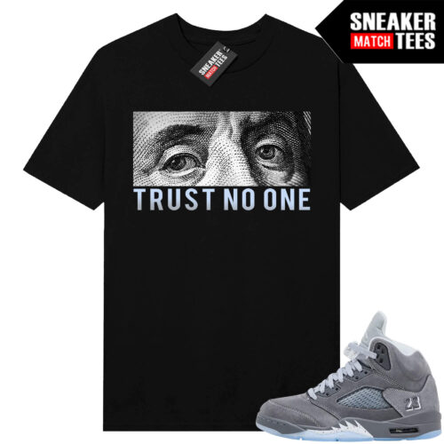 Wolf Grey 5s Sneaker Match Tees Black Trust No One