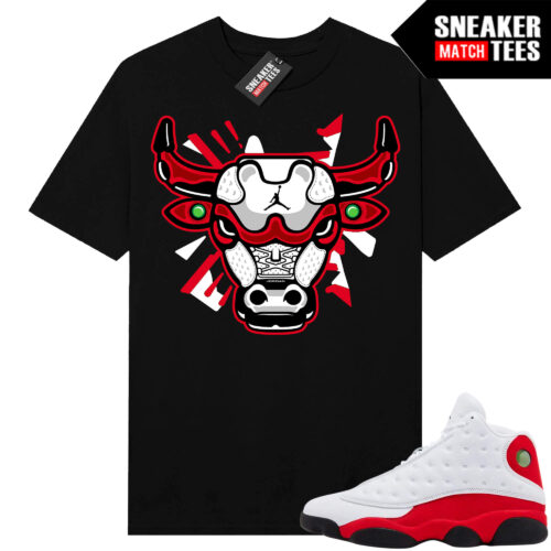 Jordan 13 Chicago Sneaker Match Tees Black Retro 13 Bull
