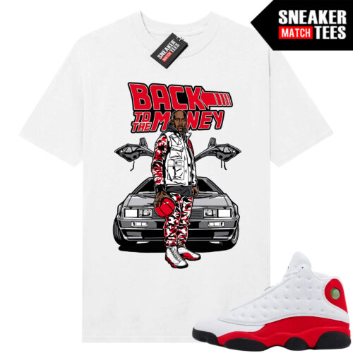 Jordan 13 Chicago Sneaker Match Tees White Back to the Money