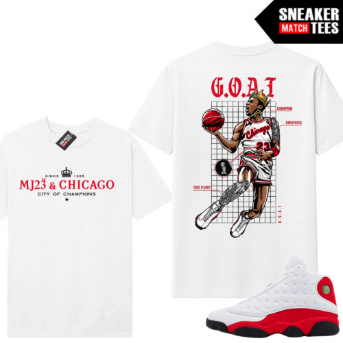 Jordan 13 Chicago Sneaker Match Tees White City of Champions
