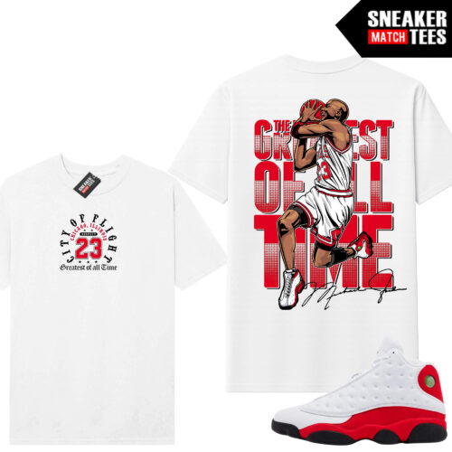 Jordan 13 Chicago Sneaker Match Tees White City of Flight 23
