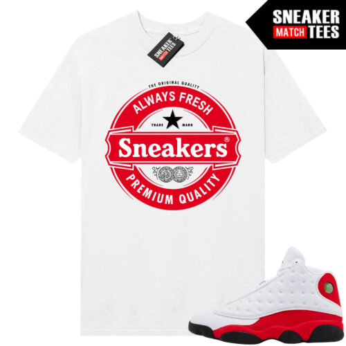 Jordan 13 Chicago Sneaker Match Tees White Sneakers