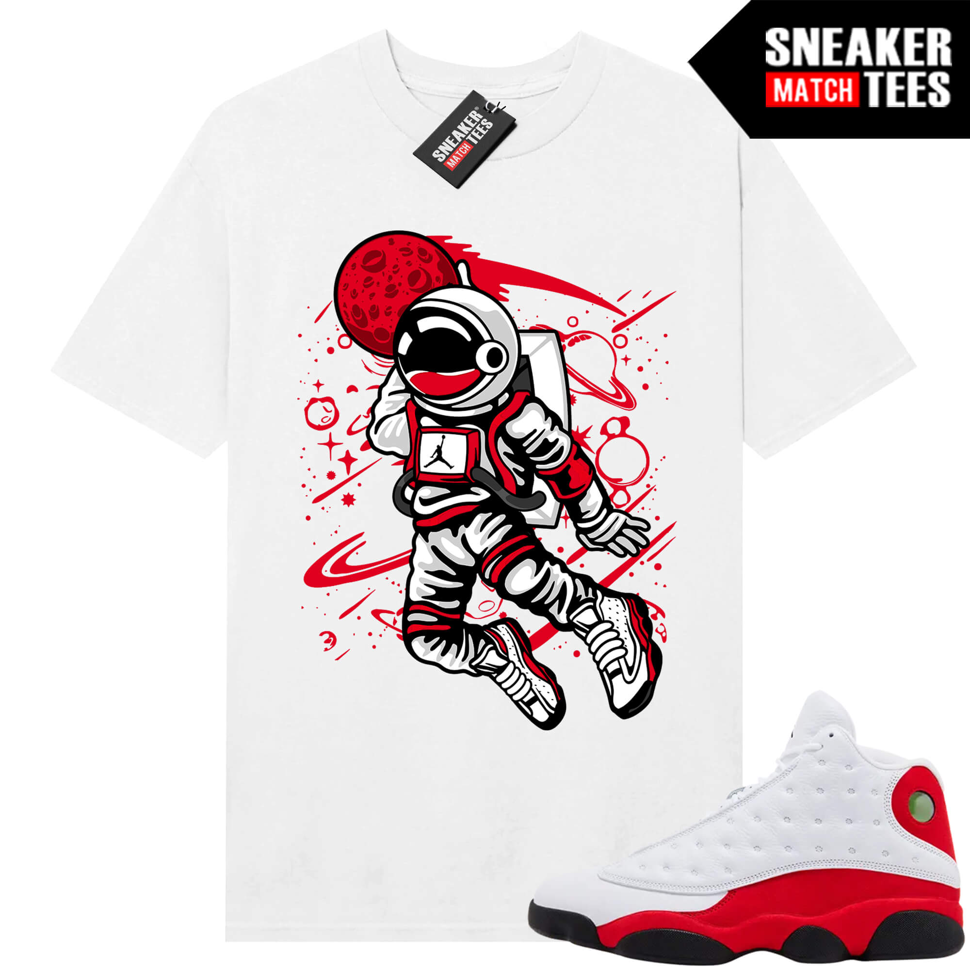 Jordan 13 Chicago Sneaker Match Tees White Space Jam