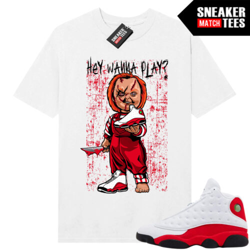 Jordan 13 Chicago Sneaker Match Tees White Wanna Play