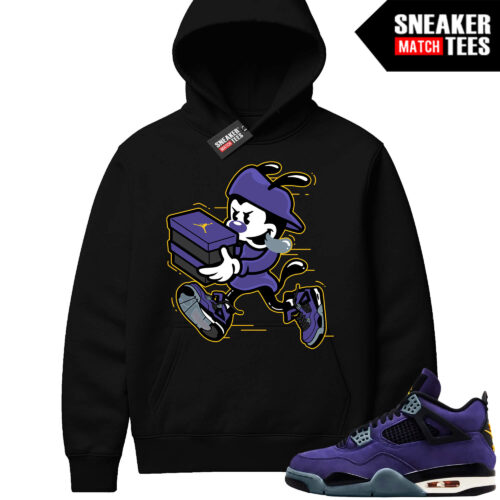 Lakers 4s Sneaker Match Hoodies Black Double Up