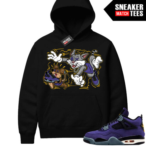 Lakers 4s Sneaker Match Hoodies Black Finessed