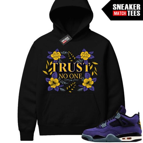 Lakers 4s Sneaker Match Hoodies Black Floral Trust No One