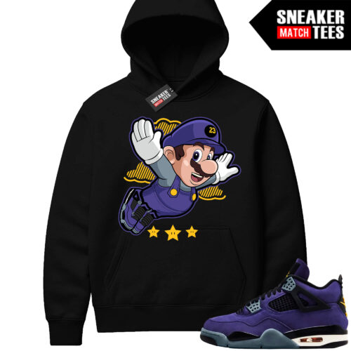 Lakers 4s Sneaker Match Hoodies Black Fly Mario