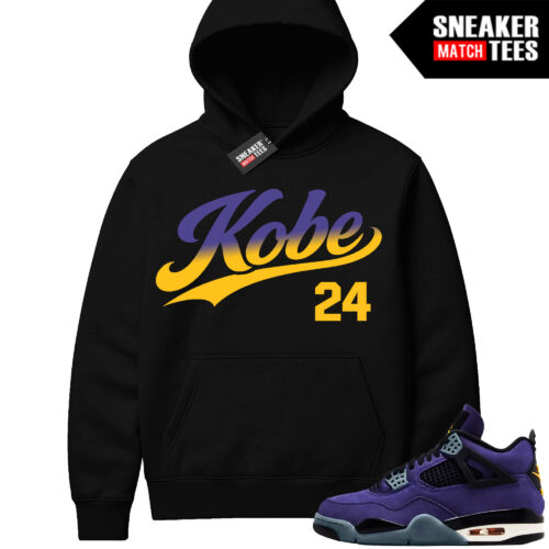 Lakers 4s Sneaker Match Hoodies Black KOBE Script