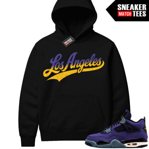 Lakers 4s Sneaker Match Hoodies Black Los Angeles Script