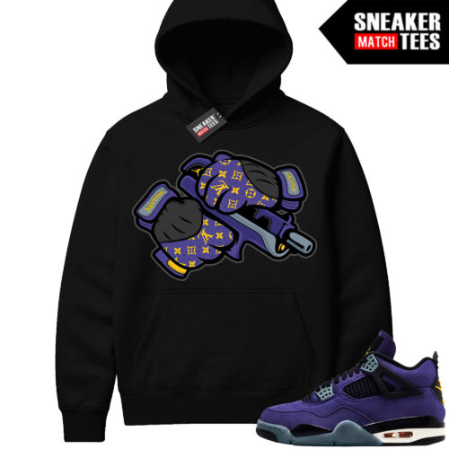 Lakers 4s Sneaker Match Hoodies Black Sneaker Heat