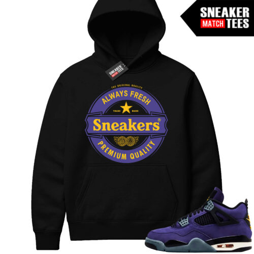 Lakers 4s Sneaker Match Hoodies Black Sneakers