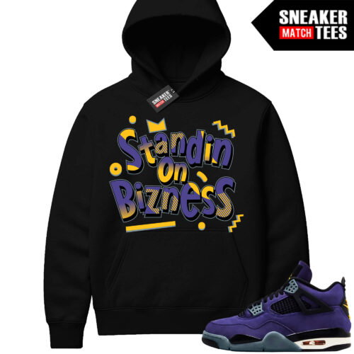 Lakers 4s Sneaker Match Hoodies Black Standin On Business