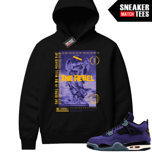 Lakers 4s Sneaker Match Hoodies Black The REBEL
