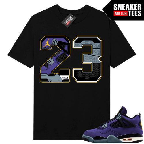Lakers 4s Sneaker Match Tees Black 23 Sole