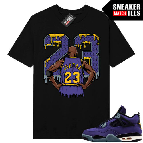 Lakers 4s Sneaker Match Tees Black 23 is Back