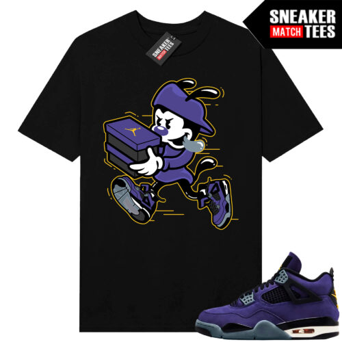Lakers 4s Sneaker Match Tees Black Double Up