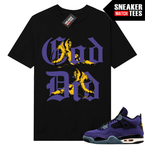Lakers 4s Sneaker Match Tees Black God did