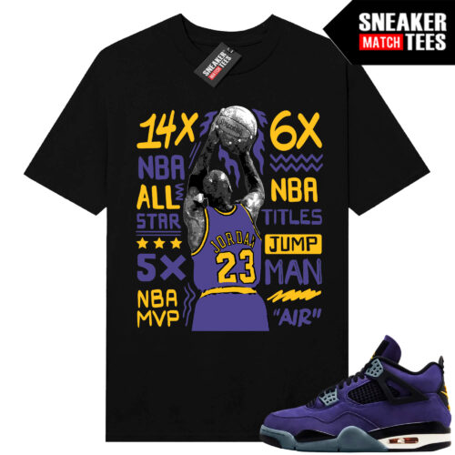 Lakers 4s Sneaker Match Tees Black MJ Last Shot