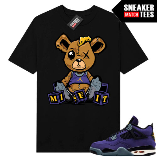 Lakers 4s Sneaker Match Tees Black Misfit Teddy