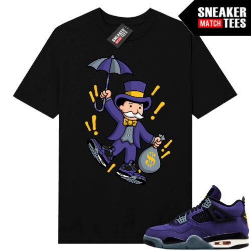 Lakers 4s Sneaker Match Tees Black Monopoly Kicks