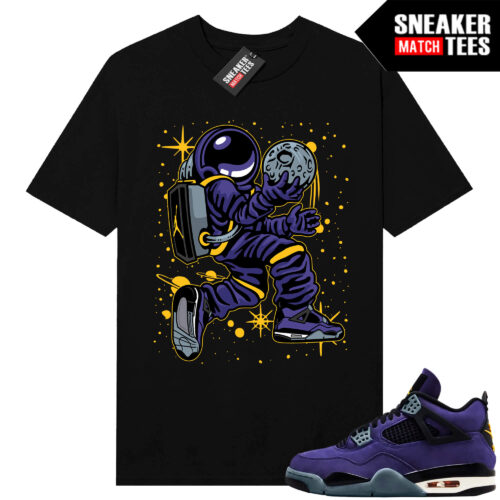 Lakers 4s Sneaker Match Tees Black Moonman