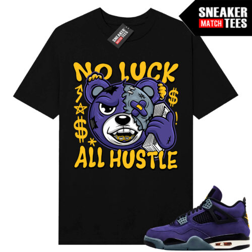 Lakers 4s Sneaker Match Tees Black No Luck Bear