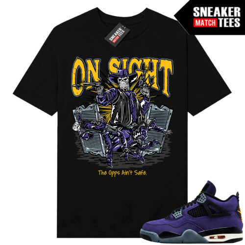 Lakers 4s Sneaker Match Tees Black On Sight