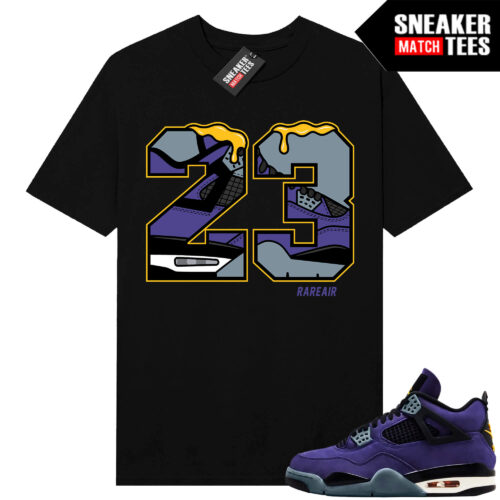 Lakers 4s Sneaker Match Tees Black Rare Air 23 Drip