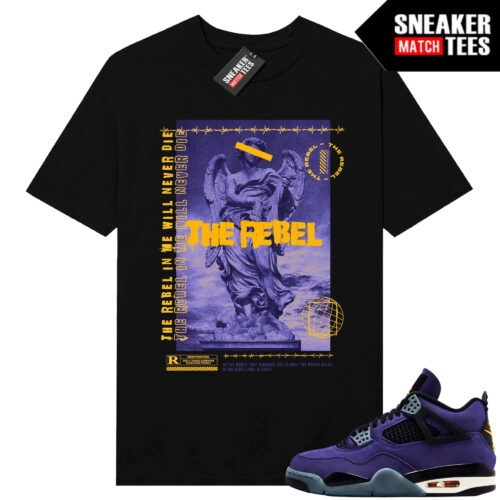 Lakers 4s Sneaker Match Tees Black Rebel