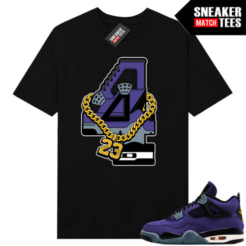 Lakers 4s Sneaker Match Tees Black Retro 4