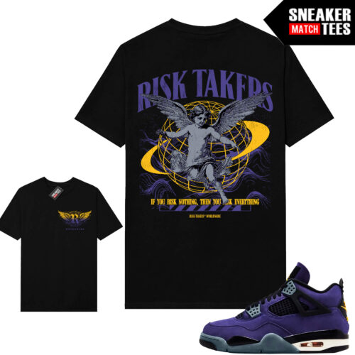 Lakers 4s Sneaker Match Tees Black Ristakers Worldwide V2