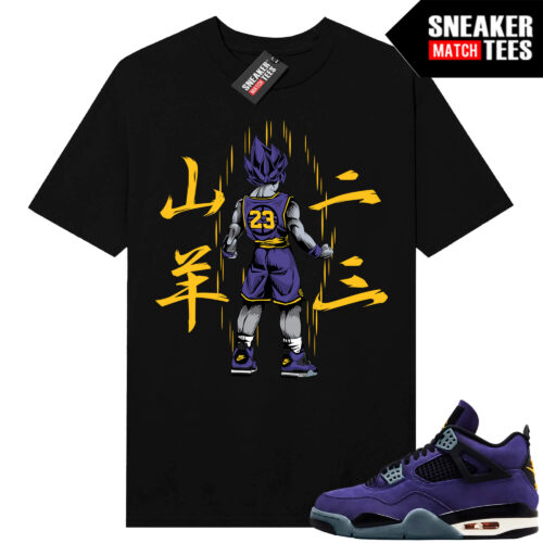 Lakers 4s Sneaker Match Tees Black Saiyan 23