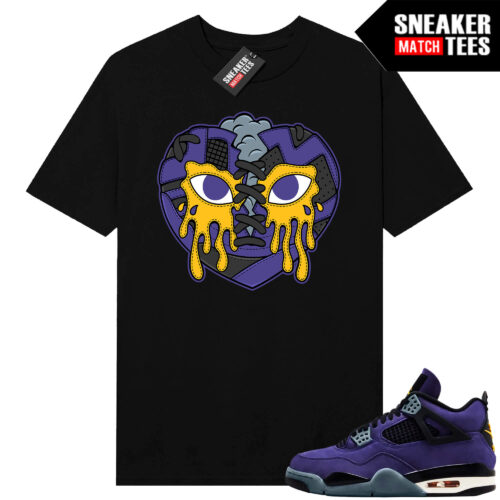 Lakers 4s Sneaker Match Tees Black Sneaker Heart