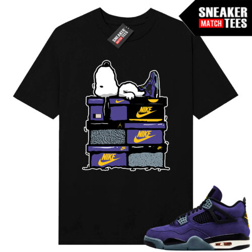 Lakers 4s Sneaker Match Tees Black Sneakerhead Snoopy