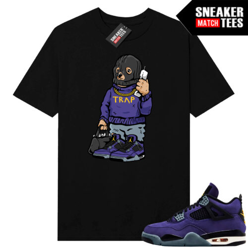 Lakers 4s Sneaker Match Tees Black Trap Bear