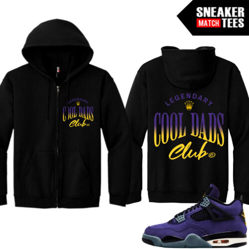 Lakers 4s Sneaker Match Zip Up Hoodies Black Cool Dads Club