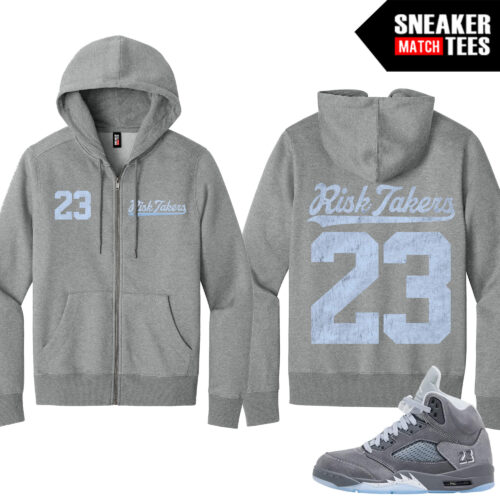 Wolf Grey 5s Sneaker Match Zip Up Hoodie Steel Grey Risktakers 23