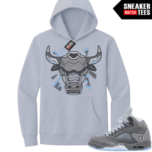 wolf grey 5s Sneaker Match Hoodie Purple Grey Retro 5 Bull