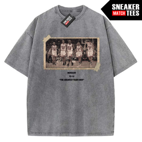 Chicago The Greatest Team Ever Men's Grey Acid Wash T-shirt 100% Cotton