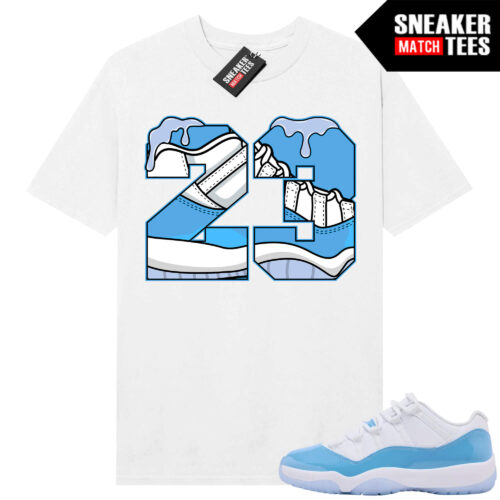 UNC 11 Low Sneaker Match Tees Shirt White 23 Drip