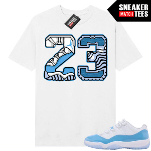 UNC 11 Low Sneaker Match Tees Shirt White 23 Retro