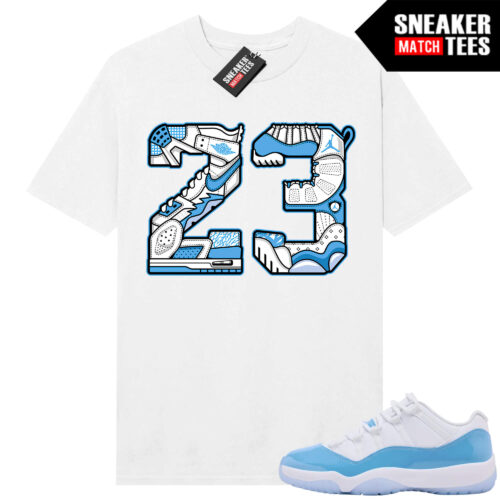 UNC 11 Low Sneaker Match Tees Shirt White 23 Retro Mashup