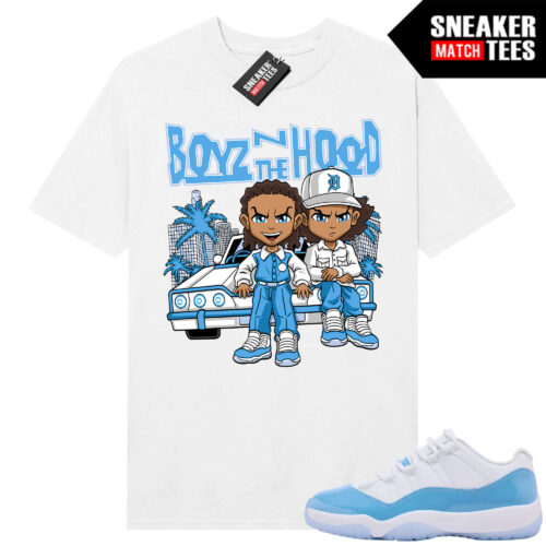 UNC 11 Low Sneaker Match Tees Shirt White Boyz N the Hood x Boondocks Parody