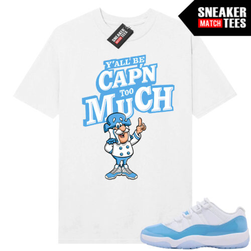 UNC 11 Low Sneaker Match Tees Shirt White CAPN Too Much