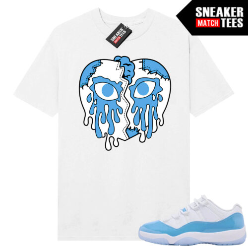 UNC 11 Low Sneaker Match Tees Shirt White Crying Heart