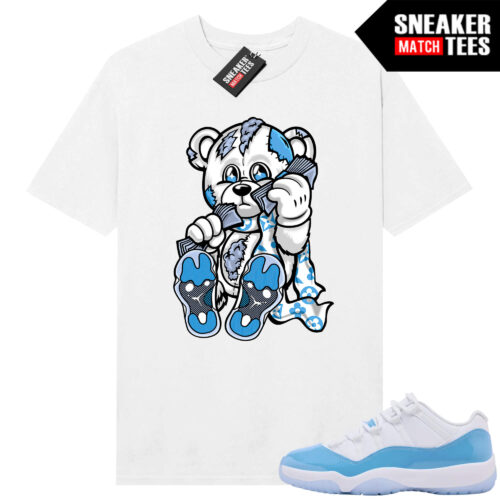 UNC 11 Low Sneaker Match Tees Shirt White Designer Drip