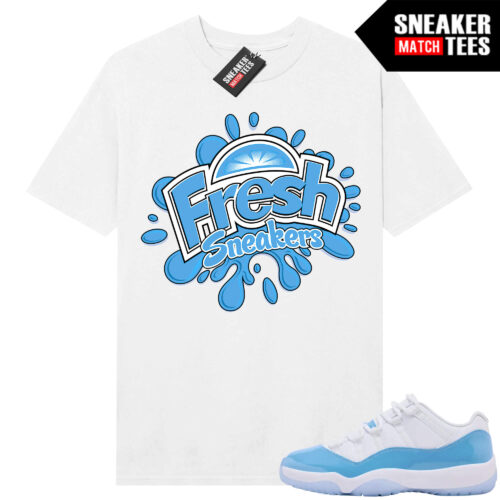UNC 11 Low Sneaker Match Tees Shirt White Fresh Sneakers